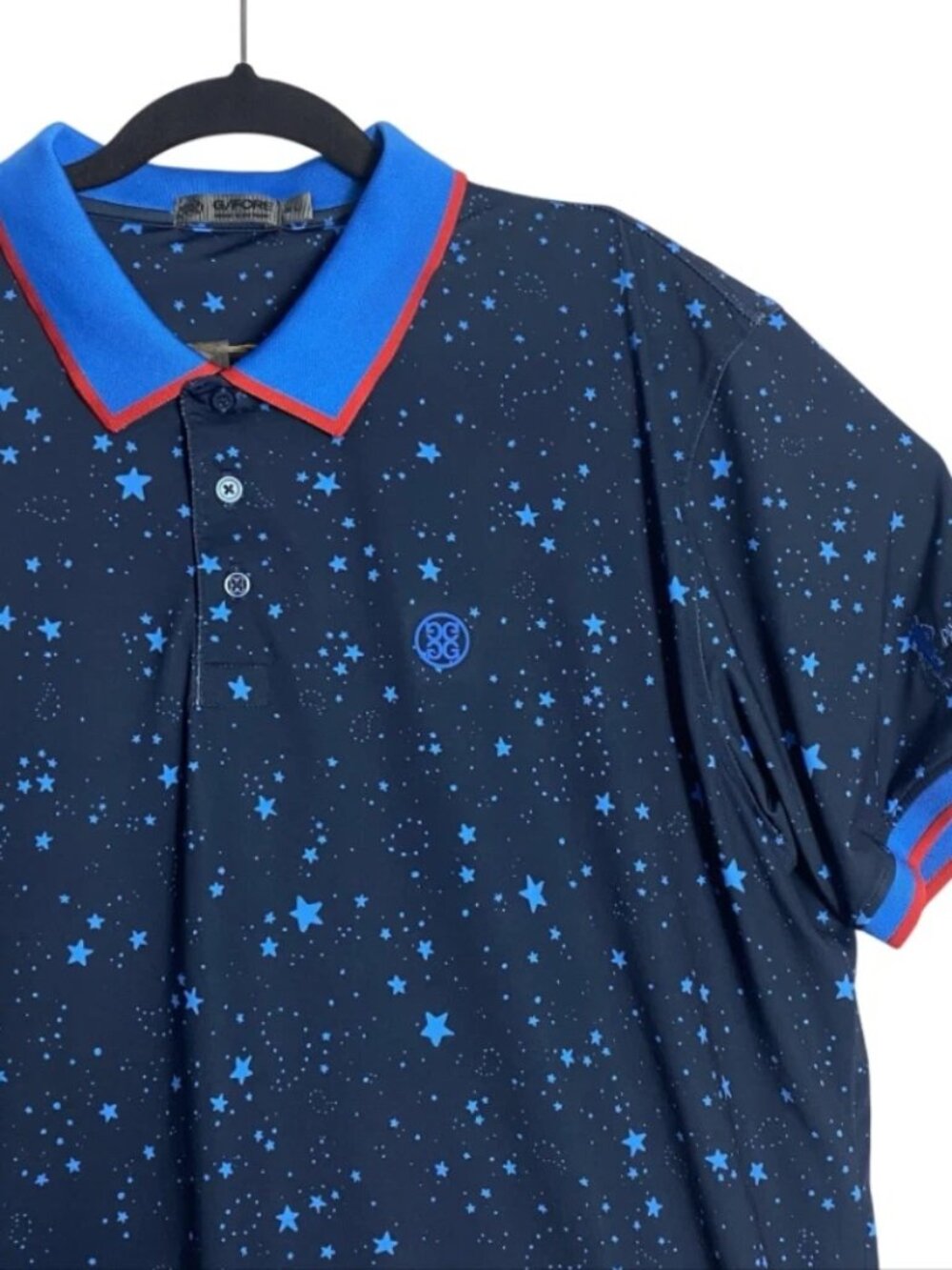 G/Fore Mens Blue Stars & Constellations Short Sleeve Polo Golf Shirt Size XL